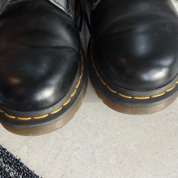 Dr. Martens Black Leather Boots with Brown Soles - Picture 4 of 5